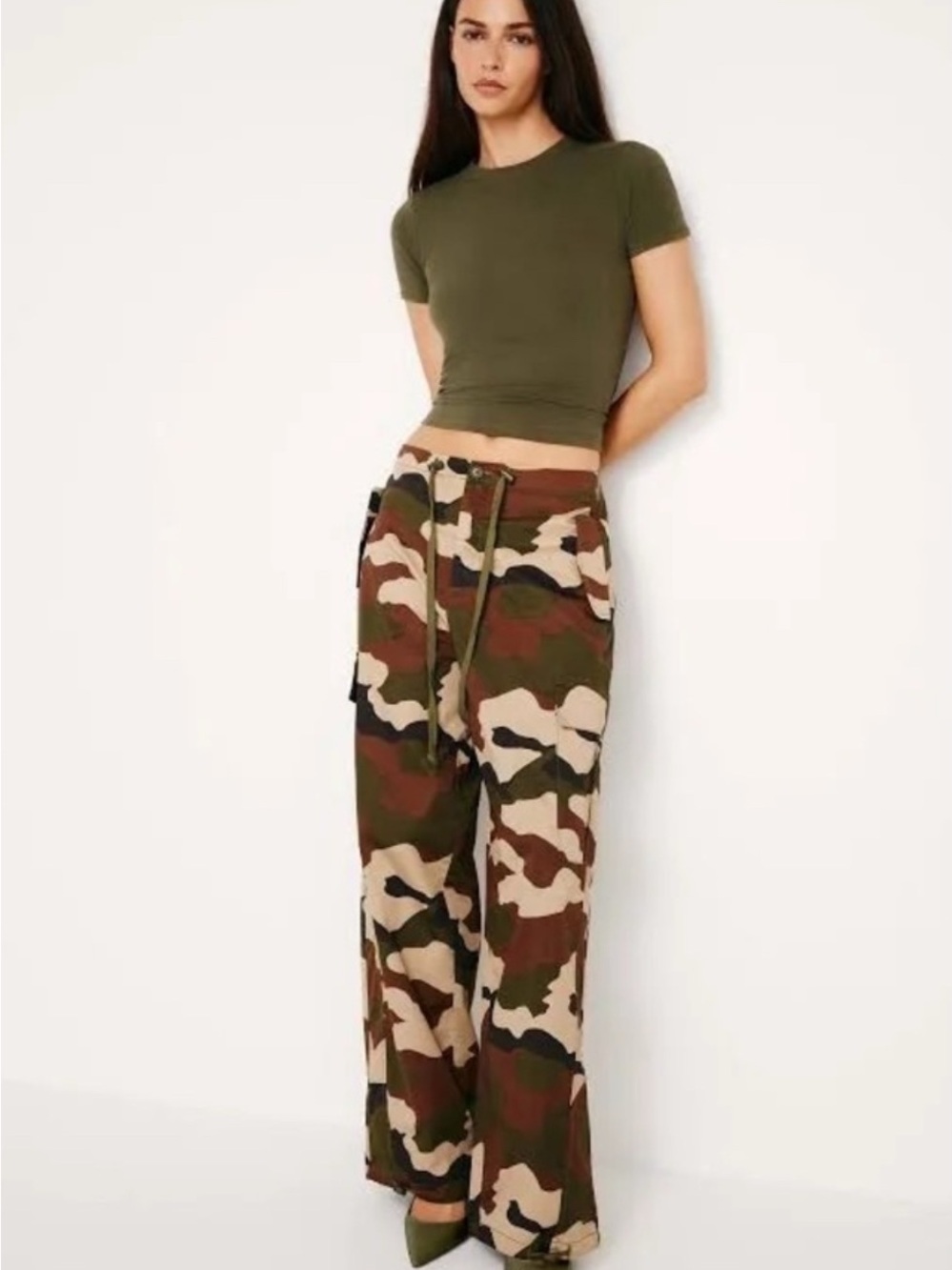 Good American Camo Pants -Brand New With Tags